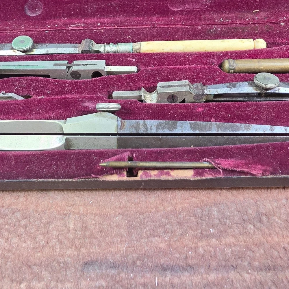 Palette Art Co Drafting Set Professional OS Silver Good Antique Drawing Tools